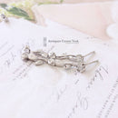 White Gold Diamond Petal Drop Earrings