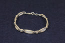 Pretty Sterling Silver, Mother of Pearl & CZ Link Bracelet