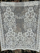 Victorian cottage Style Cream Cotton Lace Curtain Panel Ready To Hang 35”/40”