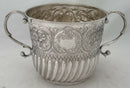 William III Britannia Silver Porringer. London 1697, Seth Lofthouse. 13 troy ounces.