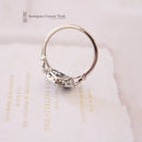 Art Deco Style 18ct White Gold Sapphire & Diamond Ring 0.66ct