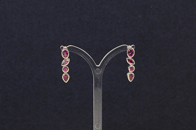 Silver Amethyst Dropper Earrings