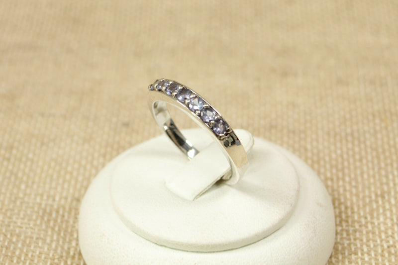 Silver & Iolite 7 Stone Ring