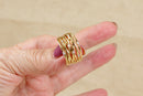 Amazing 9ct Gold & Diamond ‘Brutalist’ Style Statement Ring – Size W