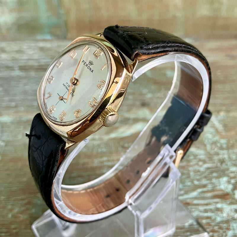 Unisex Perona Watch | 9ct Gold case| Manual Wind