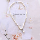 9ct White Gold Diamond & Freshwater Pearl Necklace