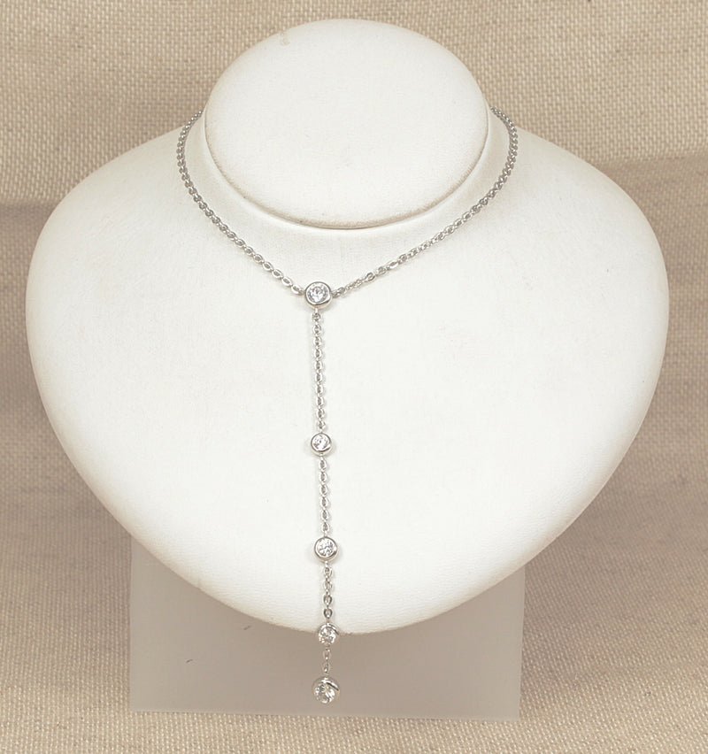 Silver & White Crystal Necklet by Jasper Conran