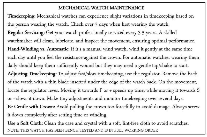 Watch Maintainance