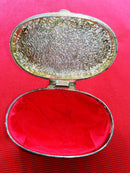VINTAGE SILVER PLATED OVAL TRINKET BOX