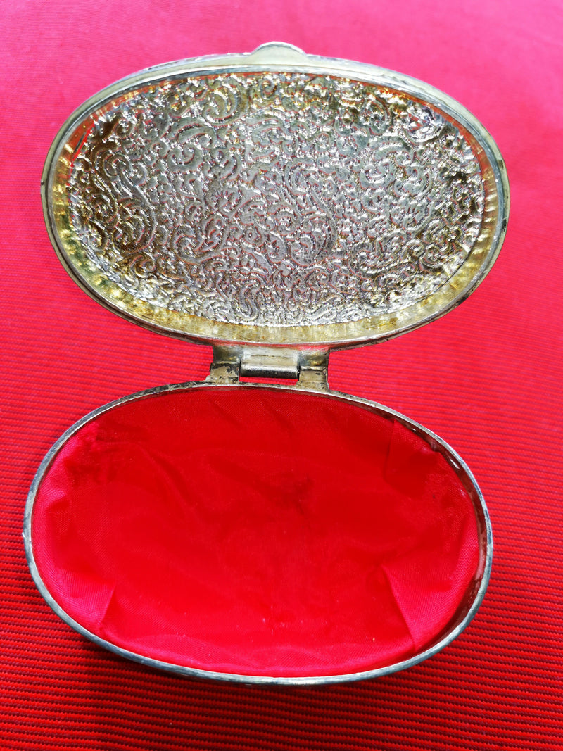 VINTAGE SILVER PLATED OVAL TRINKET BOX