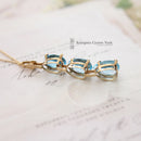9ct Gold Blue Topaz Pendant