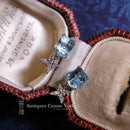18ct White Gold Aquamarine (Total 2.52ct) & Diamond Drop Earrings