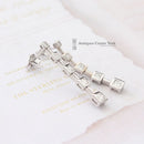 18ct White Gold 1.48ct Princess-Cut Diamond Drop Earrings