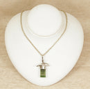 Vintage Silver & Tourmaline Designer Dolphin Pendant & Chain