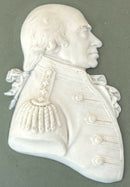 Admiral Lord Richard Howe, 1st Earl Howe, Wedgwood Green Jasperware Portrait Profile Plaque.