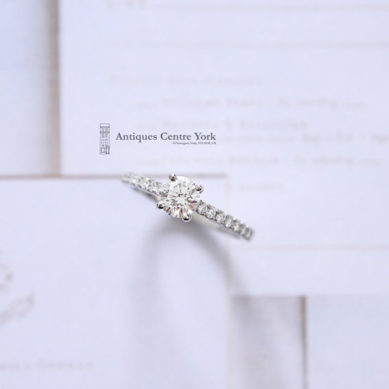 Certified Platinum Diamond Solitaire 0.55ct E Colour