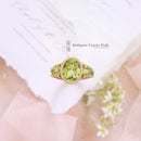 18ct Peridot & Diamond Three Stone Cluster Ring