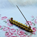 Vintage Lavender Blue & Fuchsia Pink Rhinestone Bar Brooch