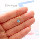 18ct Blue Topaz Pendant on 9ct Chain