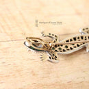 Vintage 15ct Gold Emerald & Diamond Salamander Brooch
