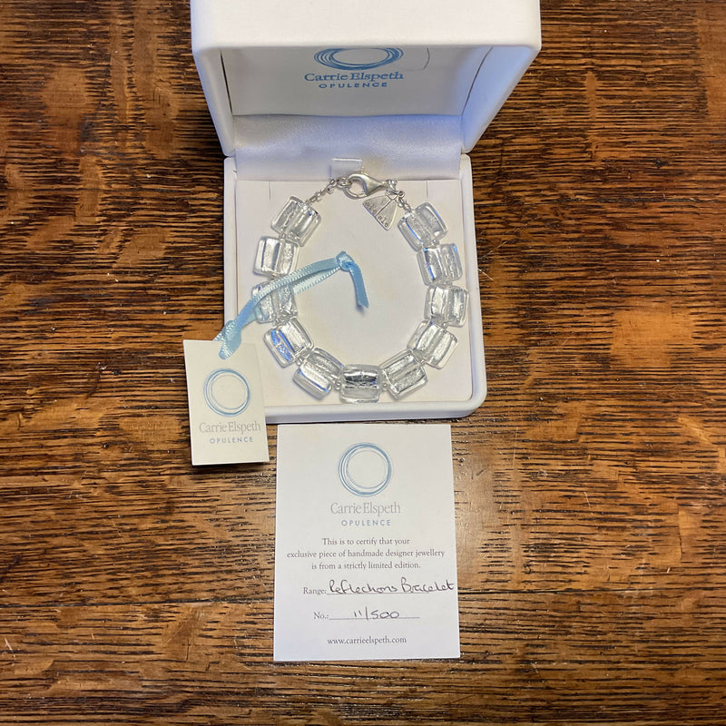 Silver foiled glass bracelet by Carrie Elspeth