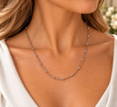 Sterling Silver Satellite Bead Chain Necklace – 18 Inches