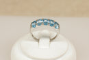 Silver & 5 Stone Blue Topaz Ring