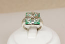 Charming Sterling Silver Green Quartz Gift Box & Bow Ring
