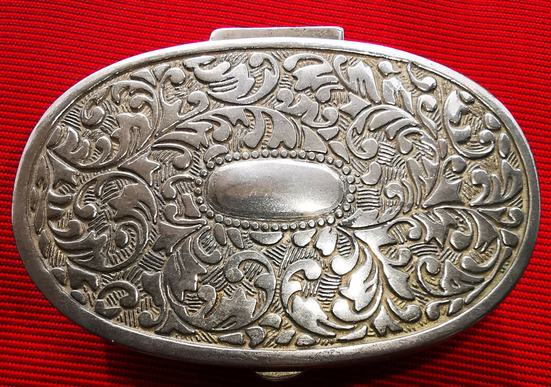 VINTAGE SILVER PLATED OVAL TRINKET BOX