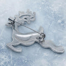 Silver Tone Reindeer Brooch
