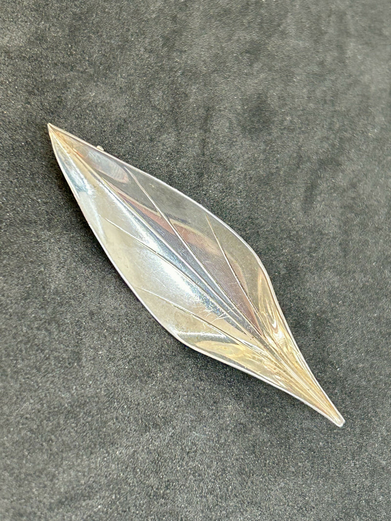 Danish 925 Silver Hermann Siersbol Leaf Brooch