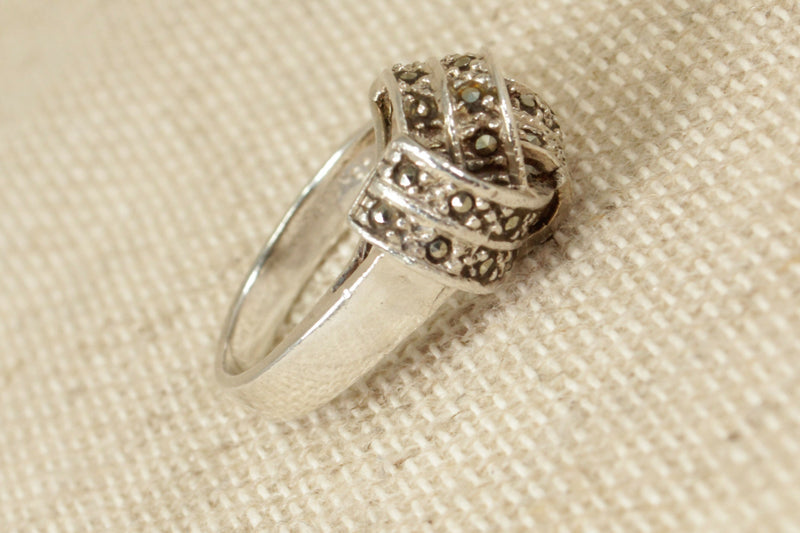 Silver & Marcasite Knot Ring