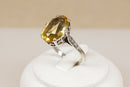 Beautiful Vintage Silver & Lemon Citrine Solitaire Ring – Circa 1940s