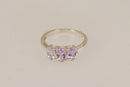 Classic Sterling Silver Amethyst ‘ Rose de France’ Trilogy Ring