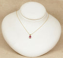 9ct Gold Pink Tourmaline Pendant & Chain