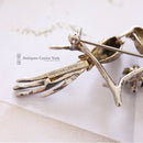 Vintage Les Bernard Sterling Silver & Ruby Bird Brooch