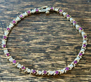 Hallmarked 9ct Gold Burmese Ruby & Diamond Tennis Bracelet