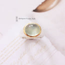 Heavy Silver & Gold Moonstone Ring