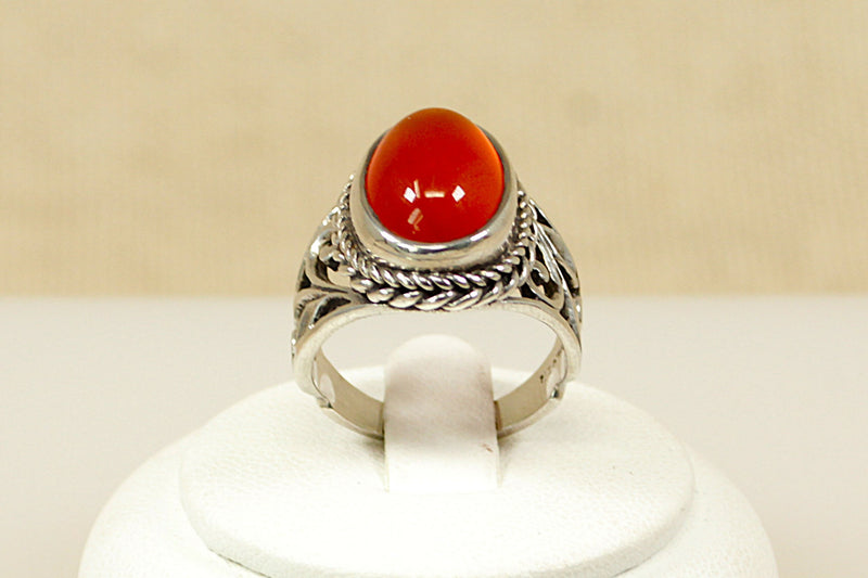 Silver & Carnelian Statement Ring