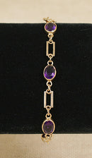 9ct Gold & Amethyst Bracelet
