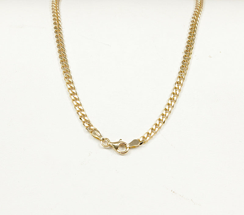 Silver Gilt Flat Curb Link Necklace