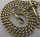 Heavy Antique Solid Sterling Silver Double Albert Pocket Watch Chain Bir 1912