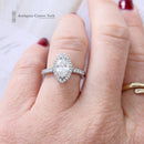 18ct White Gold Marquise Diamond Halo Cluster Ring 1.08ct