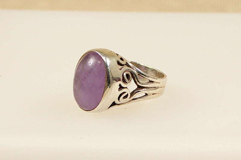 Silver and Amethyst Statement Ring