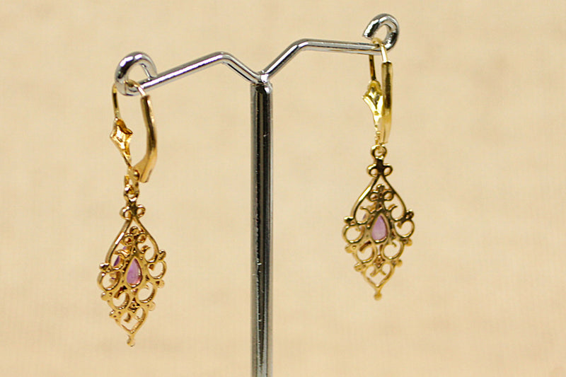 9ct Gold & Amethyst Earrings