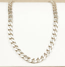 Silver Heavy Flat Curb Link Necklace Chain