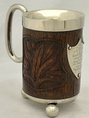 Surma Valley Light Horse, British Indian Army, Wood and Silver Plated Mug, circa 1899.