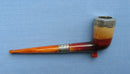 Antique Silver Mounted Meershaum Smoking Pipe/Amber Mouthpiece/Birmingham 1893/Cased