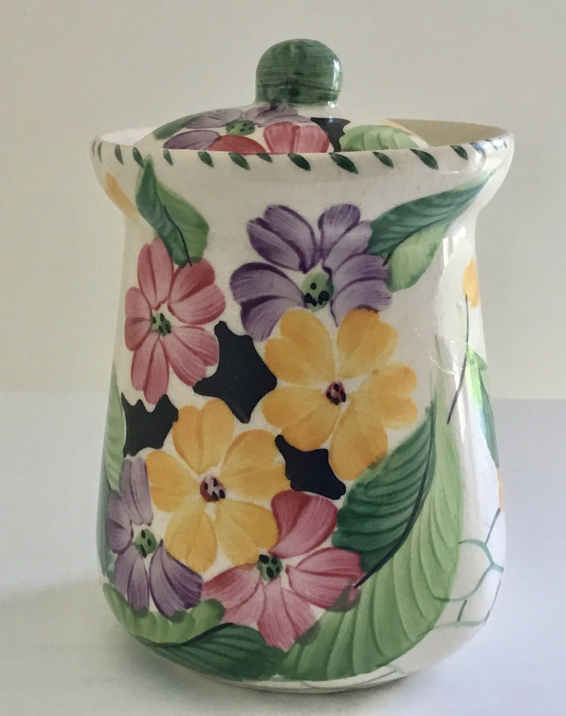 Preserve Pot. Floral design. Hand Painted. 1950’s.