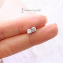 Platinum Diamond Single Stone Earrings 0.62ct